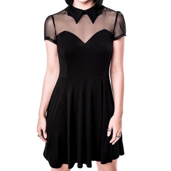 Killstar Dresses & Skirts - Killstar Vampyra Black Night Creature Gothic Dark Edgy Angel Skater Dress